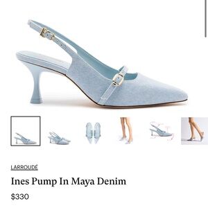 Larroude Ines Pump In Denim Size 9 New in box